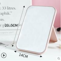 高清单面化妆镜子台式大号创意欧式便携折叠镜简易公主学生梳妆镜 [薄款]北欧粉