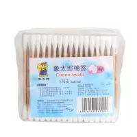 象太郎棉花棒化妆用尖头掏耳朵棉球棒美容清洁棒木棒挖耳棉签批发 木棒袋装170支*2