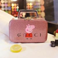 韩版学生化妆包可爱少女心小号便携ins大容量收纳盒品化妆箱手提 豆沙粉小号