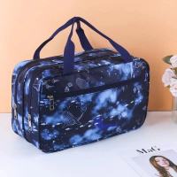 新款游泳包干湿分离包双面洗漱包男女防水包游泳健身装备沙滩包包 藏青星空鲸鱼