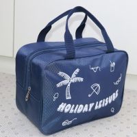 游泳包干湿分离收纳包泳衣游泳装备收纳袋沙滩包手提洗漱专用包 藏青色 28*13.5*20cm