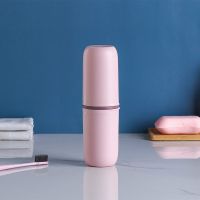 旅行洗漱杯便携套装出差旅游洗护用品牙刷牙膏收纳包分装神器男女 樱花粉/圆形无提绳