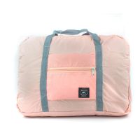 可折叠大容量防水行李袋男女可挂行李箱旅游包尼龙手提衣服收纳包 二代粉色