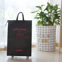 加厚可登机行李袋收纳箱出差旅行箱带滑轮大容量折叠旅游包收纳袋 大红色