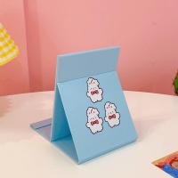 可爱卡通萌小熊镜子便携学生宿舍桌面可立台式化妆镜少女心梳妆镜 三只小兔纸板镜 关注店铺送可涂白板笔