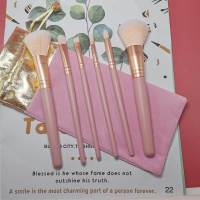少女心化妆刷套装 猫爪 可爱小樱2系列6支化妆刷套刷金属化妆魔法 藕粉色送布袋