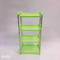 迷你置物架桌面塑料储物架多层化妆品杂物架办公桌架调料架小架子 绿色单个 三层