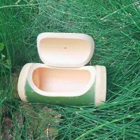 新鲜卧式竹筒竹筒饭竹筒蒸筒竹餐具竹筒花盆瓶竹流水器支持刻字 弧形口直径5-7cm长18-30cm