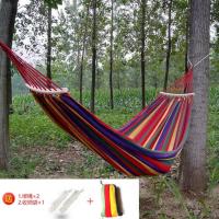 户外睡觉防侧翻吊床成人荡秋千网床儿童摇床学生宿舍吊椅单人双人 单人吊床80厘米宽 实惠红色[无木棍]配布袋绑绳