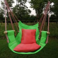 吊床加厚帆布防侧翻摇椅户外秋千双人学生寝室吊椅旅游野营装备 100*60送坐垫+绑绳勾子