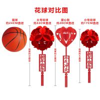 元旦商场店铺门头装挂吊饰绣花球开业大吉周年庆生意兴隆节日装饰 小号花球2个(默认发红) 新年快乐