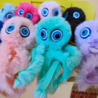 新款八爪鱼逗猫棒 猫玩具 毛绒逗猫玩具 章鱼逗猫棒头一个(颜色随机)