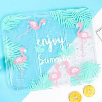 夏季新款卡通透明冰垫办公汽车降温坐垫宠物冰晶凝胶水垫清凉垫子 火烈鸟