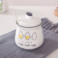 厨房陶瓷调味瓶罐套装辣椒罐酱油瓶醋壶油壶装盐味精调料盒组合装 蛋-单罐