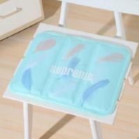 冰垫坐垫夏季汽车凉垫办公室椅垫学生凝胶水垫夏天宠物冰袋水垫子 天青色羽毛 32*39cm