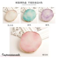 美甲调色板玛瑙大理石展示版创意彩绘工具水晶专用拍摄道具调色盘 [树脂不规格调色盘]乳白色