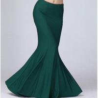 墨绿裙子360度大裙摆 S 傣族舞蹈服女成人半身长裙渐变艺考培训练习裙练功服技工学校训练