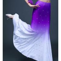紫渐白带钻单件裙子 S 新款傣族舞蹈服装单肩少数民族演出服成人修身艺考孔雀舞鱼尾裙女