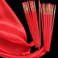 单绸款(红45cm) 30红凤2把共12根(每手拿6根) 舞蹈筷子 蒙古族舞筷子筷舞道具儿童艺考跳舞筷成人广场舞筷加长