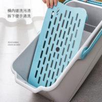 美丽雅拖把桶长方形家用免手洗通用洗拖把单桶胶棉地拖挤水桶大号 美丽雅拖把桶长方形家用免手洗通用洗拖把单桶胶棉地拖挤水桶大