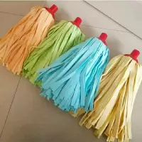 圆拖把头1个(不带杆颜色随机) 鹿皮巾拖把圆头家用鸡皮巾吸水拖把鹿皮绒自拧水传统拖布墩布通用