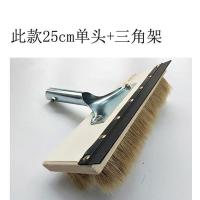 25cm单独刷头带三角架 猪鬃软毛洗车刷车刷子蜡拖货车拖把公交大巴客车加长柄伸缩杆毛刷