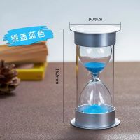 银盖-蓝色 1分钟 沙漏计时器儿童防摔10/30/45/60分钟创意时间流沙瓶摆件开学礼物