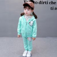 绿色 加绒小羊二件套绿色 73cm 建议宝宝3-6个月 女宝宝秋冬装男童加绒加厚三件套装1周岁2岁半3冬天衣服4婴儿童装