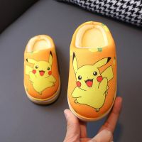 [皮卡丘棉拖]黄色1 24-25码[脚长14-15穿] 皮卡丘儿童棉拖鞋男童男宝宝秋冬季室内防滑居家中小童5岁6岁冬天