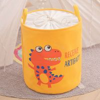 黄恐龙圆桶(35*45cm) 玩具收纳箱筐布艺儿童收纳盒宝宝脏衣筐大号袋子篓子卡通收纳神器
