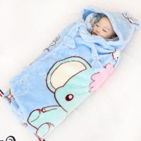 蓝小象 婴儿抱被抱毯睡袋秋冬季加厚新生儿防惊跳宝宝绒儿童外出披风风衣