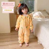 单层绒春秋款胡萝卜 80cm[身高70-80] 婴儿睡袋秋冬款宝宝睡衣女童男童加绒加厚珊瑚绒法兰绒儿童防踢被