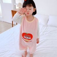 苹果女孩 80码[建议身高65-83cm] 宝宝睡袋法兰绒分腿秋冬加厚防踢被儿童连体衣婴儿无袖背心式睡衣