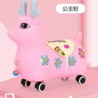 公主粉+万向轮+铃铛坐垫+音乐灯光 新款宝宝滑行车卡通动物带音乐灯光四轮车1-3岁儿童万向轮扭扭车