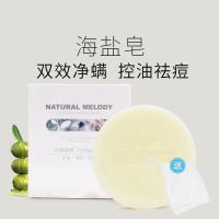 海盐除螨虫皂100g送起泡网 自然旋律海盐皂除螨皂硫磺皂去螨虫面部背部洗脸祛痘手工香皂马油