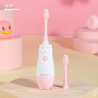 粉色熊猫(3刷头)+水果牙膏 [儿童牙刷]舒宁儿童电动牙刷非充电式软软毛可爱2-5-7-12岁