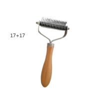 胡桃木质双面开结梳17+17 宠物用品金毛开结梳排梳防打结木质双面梳子大中型狗狗阿拉斯加