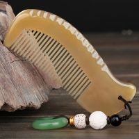 牦牛角梳子 牦牛角梳子天然正宗小梳子女士专用长发随身便携包包梳礼物