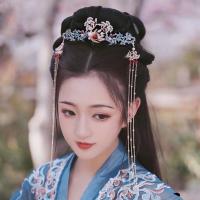 发冠一个 汉服头饰发钗古风流苏步摇景泰蓝发冠古装超仙顶冠女简约发饰发簪