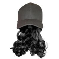 棒球帽短卷发-自然黑 2# 棒球帽假发帽一体时尚中长卷发鸭舌帽女短发仿真假发可拆卸春夏款