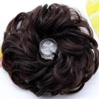 深棕色-发圈 假发女假发包大发圈卷发花苞头时尚盘发逼真丸子头皮筋蓬松头花