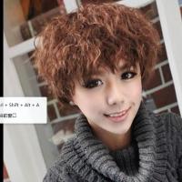 浅棕色 辣妈假发 短发 女 卷发短假发发套 时尚蓬松jiafa 假发套假头发