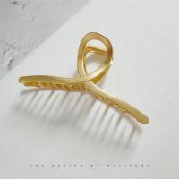 哑金 韩国夹子头饰少女金属哑光大号抓夹简约后脑勺盘发发夹百搭发抓