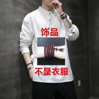 饰品1 M 民族风斜襟汉服男禅修服打坐服棉麻长袖衬衫茶居士衣服中国风男装