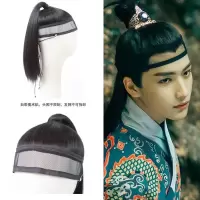 男士明制抹额假发头套 汉服假发一体式明制假发头套男古装抹额假发懒人网巾古风影视造型