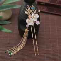 发簪一只 汉服发饰长流苏簪子步摇女发钗古风超仙边夹配饰发簪全套表演头饰