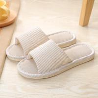开口条纹卡其 44-45 棉拖鞋女秋冬季居家室内外可爱韩版厚底高跟防滑背影毛球毛毛拖鞋