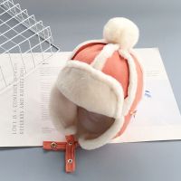 可爱毛球-橘色 (47-50cm)适合8个月-3岁 秋冬季宝宝帽子加绒雷锋帽儿童护耳帽潮男女童保暖帽婴儿毛球帽