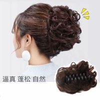 逼真假发抓夹-深棕 逼真假发抓夹大号发圈盘头发的饰品女短发盘发器花苞蓬松头花发夹
