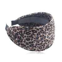 豹纹咖色发箍 发箍女豹纹韩国宽边防滑带齿头箍短发遮白发发卡显瘦气质压发头饰